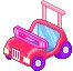 kawaii pink car