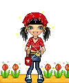 girl with flowers