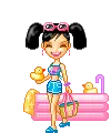 Girl with pool