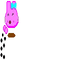 cute bunny planting flowers