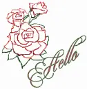 Hello rose outline glitz