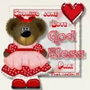 teddy bear showing love - vday