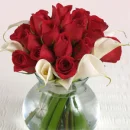 rose calla red centerpiece