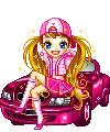 pink car girl