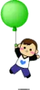little boy floating balloon