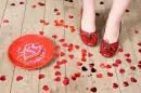 love heart & female feet