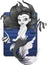 Black , white mermaid