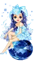 DOLL ON BLUE SAPHIRE STONE
