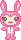 PINK TINY BLINKING BUNNY GIRL