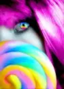 pink hair girl with lolipop
