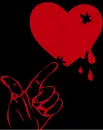 hand gun heart black red
