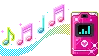 MINI MP3 CELL WITH MUSIC NOTES