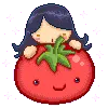 Cute girl and tomato