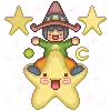 Cute wizard and star