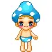 blue mushroom boy