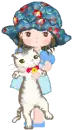 baby girl with kitty