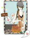 Girl with open sign