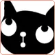 cute kawaii black cat avatar