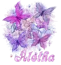 Purple Glittering Butterflies - Aletha