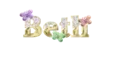 Glitter Gold Glass with Butterflies - Beth