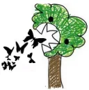 tree eats butterflys