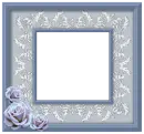 flower light blue frame