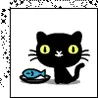 cute kitten with fish to eat