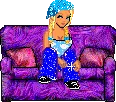 sitting on sofa