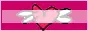 Pink heart blank banner