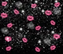pink kisses whit black backround