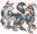 Mightyena and Hondoom(I think)
