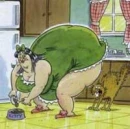 woman feeding cat