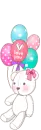 cute bear with balloons