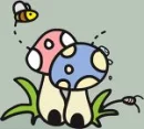 mushroom with bee