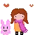 girl playing with bunny