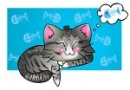 kitten was dreaming a fish