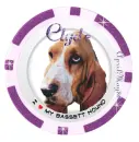 purple poker chip bassett hound clyde