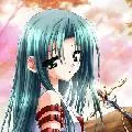 blue-haired anime girl