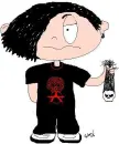 Emo Kid with skull 