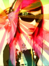 pop art girl headphone