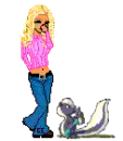 girl with smelly skunk