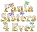 Glitter Gold Glass with Butterflies - Paula Sisters 4 Ever
