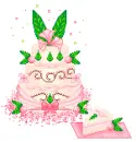CUTE PINK CAKE WITH SPARKLES