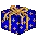 a small present wrapped with a blue wrapper