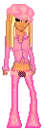 blonde girl dressed pink