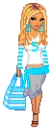 blonde in blue