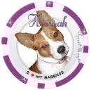 poker chip purple basenji Hannah