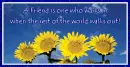A friend is one who walks in...