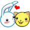 rabbit kissing kitty