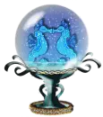 snow globe with 2 little sea-horses